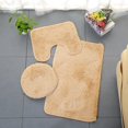 thumbnail image 1 of 3 Pieces Shaggy Bath Mat Set,Soft Absorbent Plush Microfiber Bathroom Rugs,Non Slip Bath Rugs Tie Dye Plush Bathroom Rugs Sets,U Shaped Toilet Contour Matm,Bath Rug,Toilet Lid Cover Mat with Rubber, 1 of 8