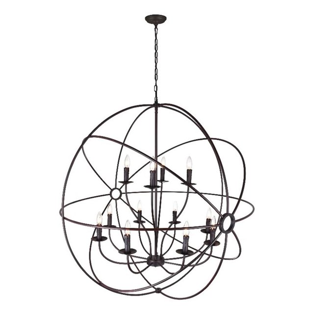 CWI Lighting Arza 12 Light Up Chandelier With Brown Finish