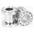 thumbnail image 3 of 1 Paire de Tunnels d'Oreille en Strass en Acier Inoxydable pour Perçage, Bouchons, Jauges, Kits d'Étirement d'Oreille, 3 of 8