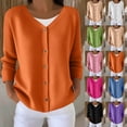 thumbnail image 1 of Feancey Plus Size Cardigans for Women Lightweight Long Sleeve Button Sweaters Thin Casual Open Front Cardigan Sweater Ribbed Knit Jackets Pink M, 1 of 7