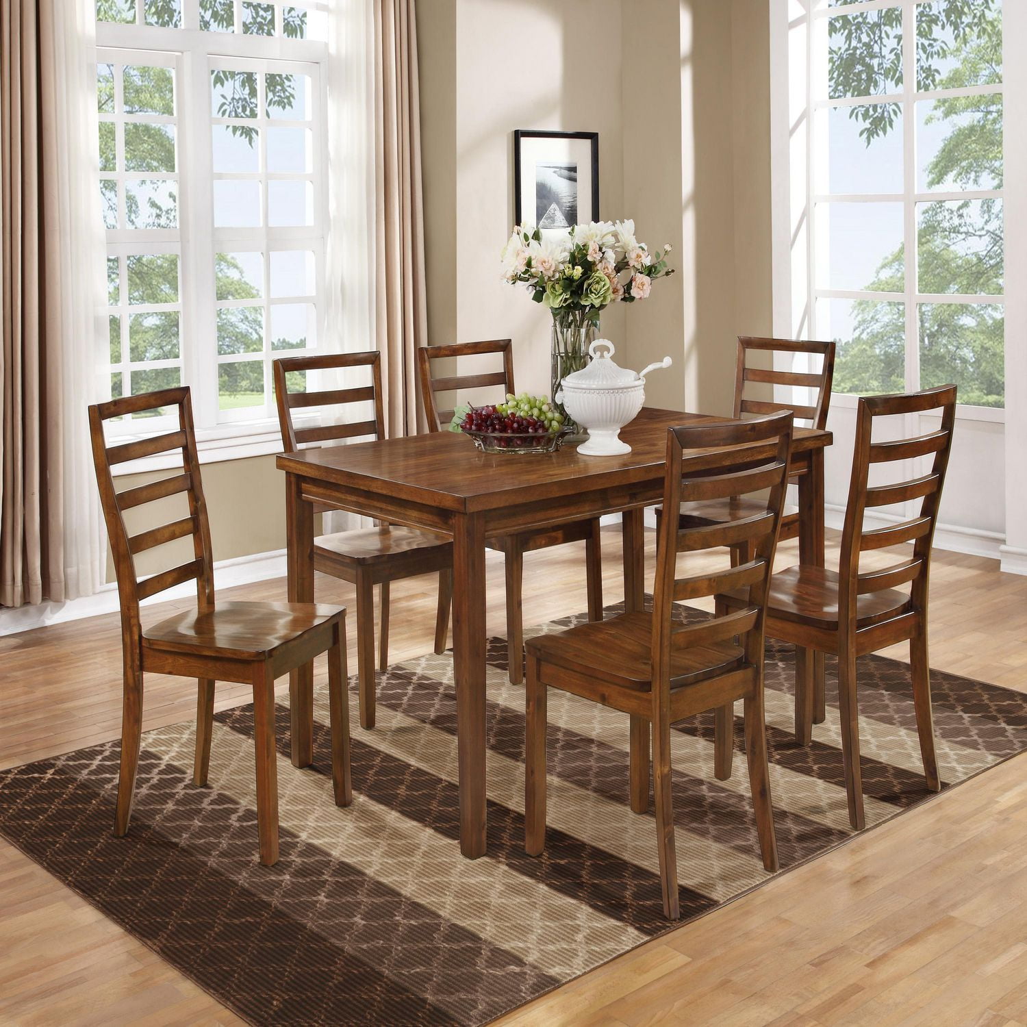 Tapis Evolution à rayures en treillis 8 pi x 10 3 po, beige et marron