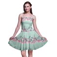 thumbnail image 1 of Bimba Robe Cocktail Florale pour Femme, Smockée, au-Dessus du Genou, Fluide, d'Été, Robe Soleil - X-Grand, 1 of 5