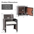 thumbnail image 4 of Costway Ensemble de Meubles de Terrasse en Osier 3 Pcs Table de Rangement avec Housse de Protection Coussinée, 4 of 10