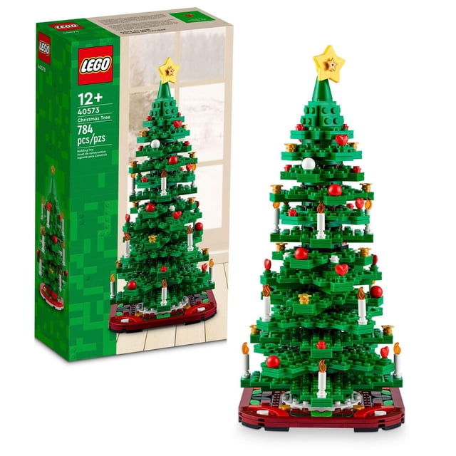 LEGO Ensemble de Construction de Jouet Arbre de Noël pour Enfants, un Ensemble de Construction des Fêtes 2-en-1 de 784 Pcs Comprenant un Arbre de Noël Vert Décoré de Boules Rouges, des Bougies Blanches avec des Flammes orange, des Ornements Dorés et une Étoile Jaune sur le Dessus, Affiché sur une base Rouge, Idéal pour la Déco festive et le Jeu Créatif pour 12 Ans et Plus.