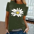 thumbnail image 2 of KIHOUT Nouveau Haut de Mode d'Été pour Femmes 2025, T-Shirt à Manches Courtes à Col Rond Décontracté à Imprimé Floral Vert Armée TG, 2 of 5
