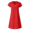 thumbnail image 4 of 2025 Robe à Col en V pour Dames à Manches Courtes, à Lacets, Imprimée, Grande Jupe, Robe d'Été pour Femmes, Robe Maxi pour Dames, Robes d'Été Décontractées pour Femmes, Robe de Saison, Robes Chemise Maxi, Robes Longueur Genou fo, 4 of 7
