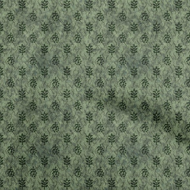 oneOone Cotton Poplin Olive Green Fabric Abstract Sewing Craft Projects Fabric Prints By Yard 56 Inch Wide