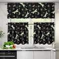 thumbnail image 2 of Dragonfly Print Kitchen Window Curtains Valance and Tier Set, 3 Piece Set Rod Pocket Short Curtains, Autumn Window Treatment for Bedroom European Curtains with Rod Pocket, 2 of 5