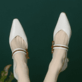 thumbnail image 4 of B91xZ Chaussures pour Femmes Bout Rond Ballerines Extensibles Décontractées Mode Fête Robe Ballerines Chaussures, Blanc 7, 4 of 5