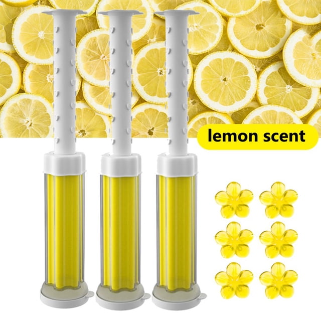 3Pcs Toilet Cleaner Gel Flower Fragrant Toilet Cleaning Detergent Gel Aromatherapy Toilet Gel Helps Prevent Limescale Strong Cleaning Power Natural Fragrance Deodorant for Home Lemon