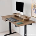 thumbnail image 4 of Desky Dual Laminate Sit Stand Desk - Sublime Teak / 47.2 x 29.5 inches / Matte Black, 4 of 10
