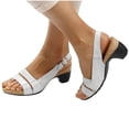 thumbnail image 4 of LSLJS Women's Wedge Sandals Solid Color Ankle Strap Low Heeled Sandals Fish Mouth Open Toe Sandals, 4 of 4