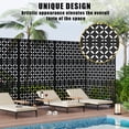 thumbnail image 4 of Edtara Outdoor Privacy Screen, Laser Cut Metal Divider Panel with Tropical Leaf Design, Freestanding and Weatherproof for Patio, Deck, Backyard, or Balcony, 4 of 8
