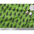 thumbnail image 3 of Soimoi Green polyester Crepe Fabric Snow & Cedar Tree Print Sewing Fabric Yard 52 Inch Wide, 3 of 5
