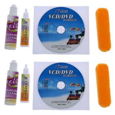 8X CD DVD Rom Player Maintenance Lens Cleaning Kit,2 x Lens Clean Disc 2 x Yellow Brush 4 x Cleaning Fluid.