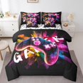 thumbnail image 1 of Erosebridal Video Game Bedding Sets Twin Size,Geometric Hexagon Comforter Sets with Sheets,Gradient Decor,Reversible,7pcs, 1 of 5