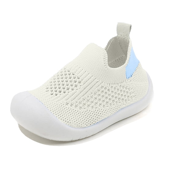 Baby Shoes Boys Girls Breathable Non Walking Sock Shoes First Walking Shoes With Soft Rubber Sole Infant Toddler Slipper Sneaker Beige 17/12 M—18 M