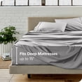 thumbnail image 3 of Bare Home Premium 1800 Collection 4-Piece Bed Sheet Set, California King, Light Gray, 3 of 10