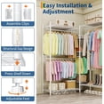 thumbnail image 3 of EDTara Metal Garment Rack Closet System, Heavy Duty Freestanding Organizer With Adjustable Hanging Rods and Storage Shelves, 3 of 7