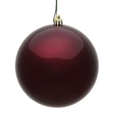 Vickerman N591565DCV 6 in. Burgundy Candy UV Christmas Ornament Ball - 4 per Bag