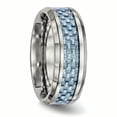 thumbnail image 4 of Bague en Fibre de Carbone Bleu Poli Titane Taille 8.5, 4 of 6
