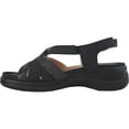 thumbnail image 4 of kozi Canada Sandale Compensée Décontractée Confortable pour Femmes OY3130 avec Bout Rond Semelle Orthopédique Remplaçable Noir Taupe, 4 of 8