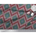 thumbnail image 3 of Soimoi Red Modal Satin Fabric Seamless Damask Printed Fabric 1 Yard 42 Inch Wide, 3 of 3