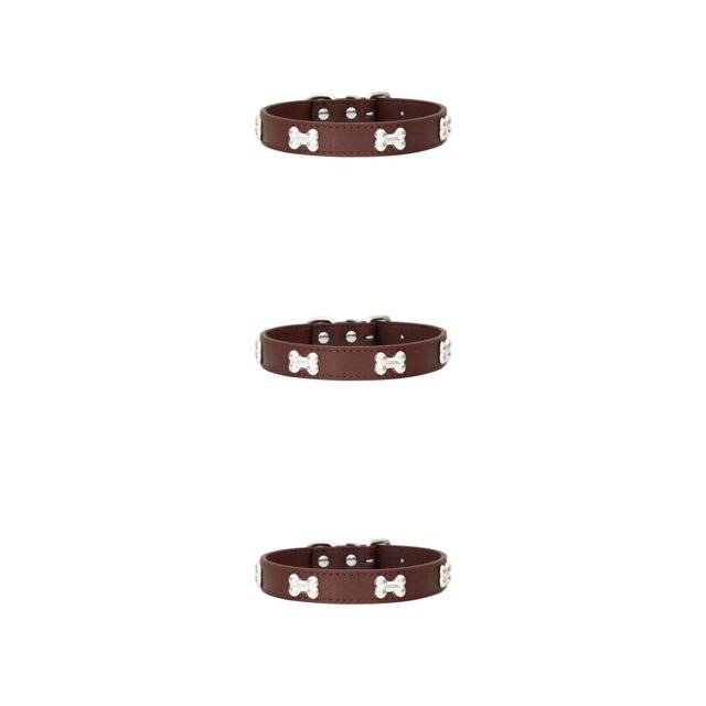 Maytalsory Comfortable Wear Cat Collar In Multiple Sizes With Stylish PU PU Cat Collar Dogs Collars coffee 2.5*50cm 3Set