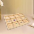 thumbnail image 4 of lionlar Stackable Jewelry Tray Burlap Inserts Trays Organizer Box Display Holder Jewelry 12 Grids, 4 of 9