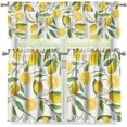 thumbnail image 4 of Tropical Lemon Kitchen Curtains and Valances 3 Piece Set,Valance Curtains for Kitchen Windows Kitchen Curtains Tiers and Valances for Cafe Living Room Window Decoration, 4 of 5