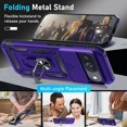 thumbnail image 3 of KOMI Case Compatible with Google Pixel 9/9 Pro Built in Slide Camera Lens Cover+Screen Protector+Finger Ring Holder Kickstand,Heavy Duty Shockproof Full Body Protective Phone Cover, Purple, 3 of 5