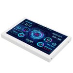Affichage de température par ordinateur, 800x480 Résolution Luminosité Moniteur de temps d'ordinateur réglable 5in 360 Rotation de degré pour le jeu