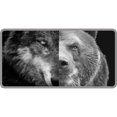 thumbnail image 1 of Demi-loup Moitié Ours Photo License Plaque, 1 of 1