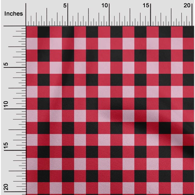oneOone Silk Tabby Fabric Gingham Check Printed Craft Fabric BTY 42 Inch Wide
