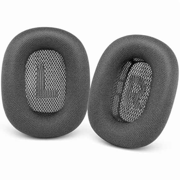 Gvoears Coussins d'Oreille Améliorés de Remplacement Coussinets d'Oreille pour Écouteurs Apple AirPods Max, Housse de Coussinets en Tissu Maillé avec Mousse Mémoire et Aimant pour AirPods Max (Noir)