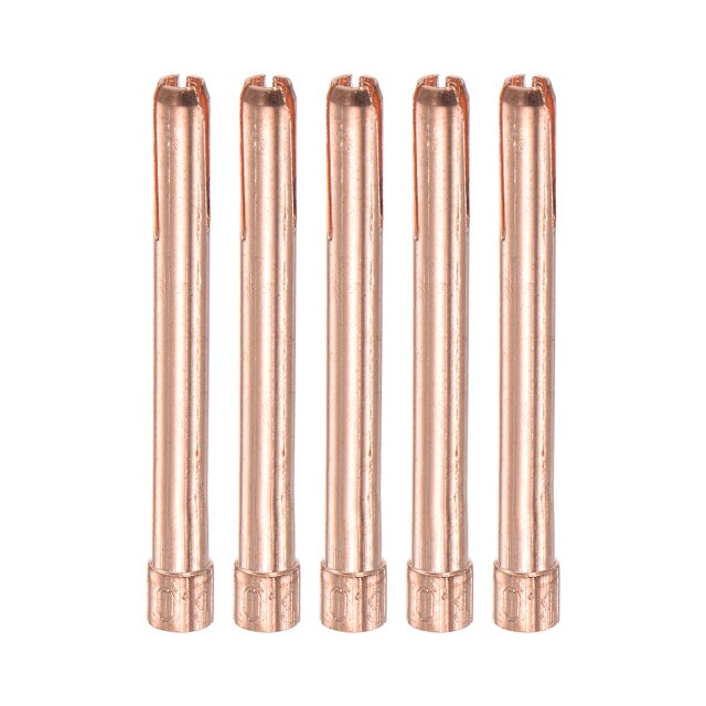 Unique Bargains TIG Collet 3.2x50mm Stubby Collet Tungsten Electrode Collet Tips Replacement 5 Pack