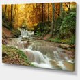 thumbnail image 3 of Designart Forest Waterfall with Yellow Trees Canvas Wall Art, 3 of 4