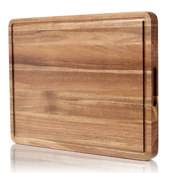 GOGRANT Acacia Wood Cutting Board, Extra Large 20x15 Inch Butcher Block with Juice Groove & Side Handles, Reversible Chopping Board for Meat Cheese Veggies