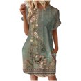 thumbnail image 4 of TJAZFJPA Robes en Denim pour Femmes Femmes Robe T-Shirt Douce à Manches Courtes Robe Tunique d'Été Décontractée Robe Imprimée Ample avec Poches Robe Rouge pour Femmes Longue Robe Noire Femmes, 4 of 7
