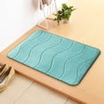thumbnail image 5 of Bath Rugs For Bathroom 40 cm x 60 cm Thick Striped Memory Foam With Soft Absorbent Velvet Top And Nonslip Dots Underside Machine Washable, 5 of 5