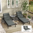 thumbnail image 2 of Outsunny Outdoor Lounge Chair Cushions with Back Ties, Set of 2, Grey, 2 of 10