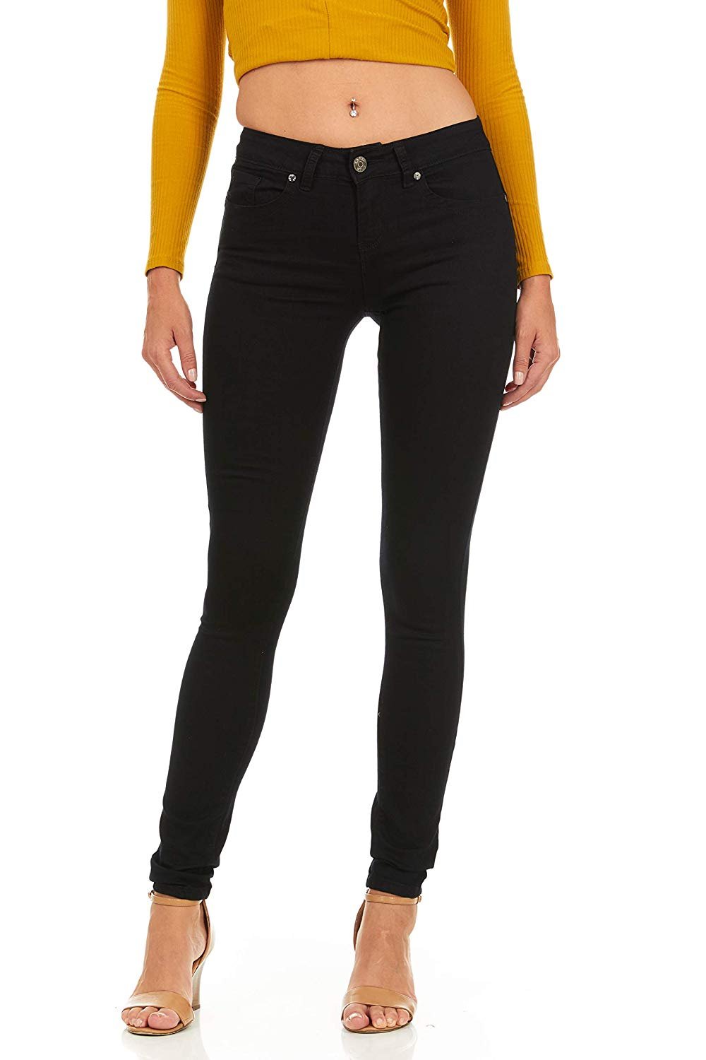 Cover Girl Jeans juniors plus size Perfect Mid Rise Comfy Skinny Jeans khaki black or blue