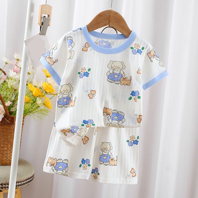 Qertyioot Mode Filles T-Shirts Décontractés à Manches Courtes Col Rond Col Bouton Ensembles de Shorts Imprimés Aubaines