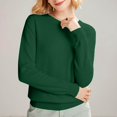 thumbnail image 4 of ManxiVoo Chandail Tricoté à Manches Longues et Col Rond pour Femmes, Haut à Capuche pour Automne Hiver, Tenue Décontractée, Taille TG, Vert Menthe, 4 of 5