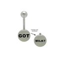 thumbnail image 1 of Got Milk Hologram Logo Belly Ring, 1 of 7