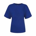 thumbnail image 5 of Timegard Short Sleeve Tops for Women Crew Neck Solid Color Comfy Casual Loose Shirts Top Basic Tee Blouse, 5 of 5