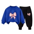 thumbnail image 2 of Pisexur Ensemble 2 Pcs pour Bébé Filles Garçons Automne Hiver Mode Décontractée Polaire Manches Longues Col Rond Chandails en Molleton et Pantalons Vêtements de Détente Imprimé Mignon Ensemble de Survêtement pour Enfants 3-8 Ans, 2 of 4