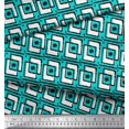 thumbnail image 3 of Soimoi Cotton Duck Fabric Square & Floral Block Printed Fabric 1 Yard 56 Inch Wide, 3 of 3