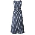 thumbnail image 4 of Robe Maxi 2025 pour Femmes Robes pour Dames Été Décontractée Col Rond à Pois Imprimée Robe d'Été pour Femmes Sans Manches Ligne A Plissée Robe Maxi Sans Manches Ample Froncée Fluide Décontractée Robes Débardeur, 4 of 5