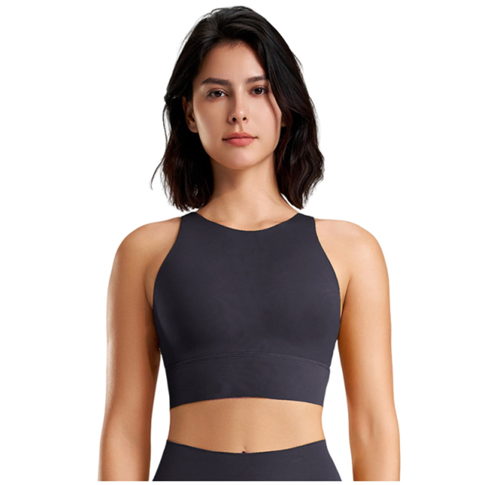 Yuyuzo Sports Bras for Women Wireless High Support Seamless Stretchy Full Coverage Active Workout Crop Tank Tops